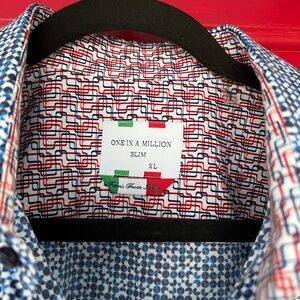 One In A Million Slim Fabric From Italy XL Men's Long Sleeve Button Up Shirt